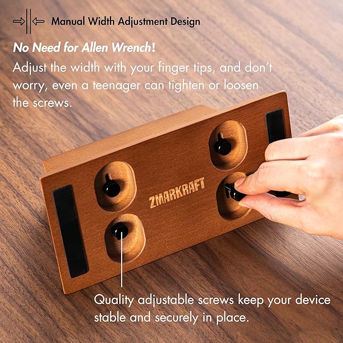 ZMARKRAFT® Vertical Laptop Stand, Solid Wood Organizer for MacBook