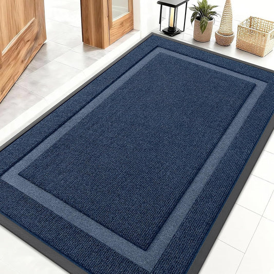 OLANLY Waterproof Front Door Mat - All-Season Indoor/Outdoor Doormat, Easy Clean, 47x30, Blue