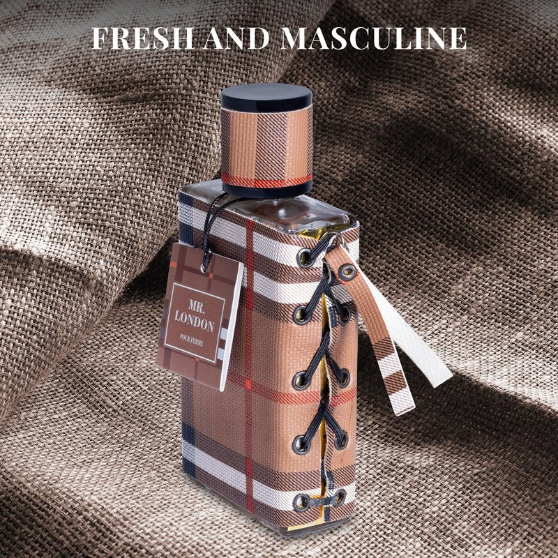 Mr London for Men Eau De Parfum - Refined Amber Woody Fragrance - Fresh & Masculine Bergamot, Lavender & Warm Cinnamon - Unique Tones Combine Tobacco Leaves, Guaiac Wood & Oak Moss - 100ml Bottle
