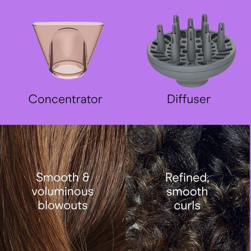 Conair INFINITIPRO BY Frizz Free Compact Hair Dryer ~ 2x the Shine 3x the Frizz Control, dusty rose, 1 Count