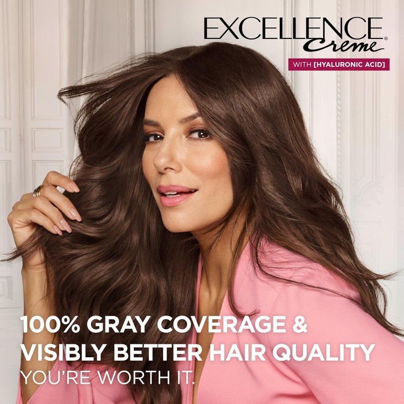 L'Oreal Paris Excellence Crème Permanent Hair Dye, Triple Care Hair Color with Pro-Keratine Complex for 100% Gray Hair Coverage, 5 Medium Brown, 1 Kit (Pack of 3)