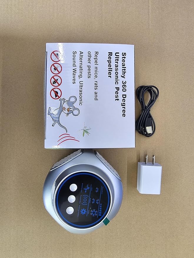 Ultrasonic Pest Repellent Plug in Electronic Device Mouse Traps,Mice Rat Squirrel Spider Repeller for Indoor Use,House Kitchen Garage Basement Office Attic 3 Modes Silver