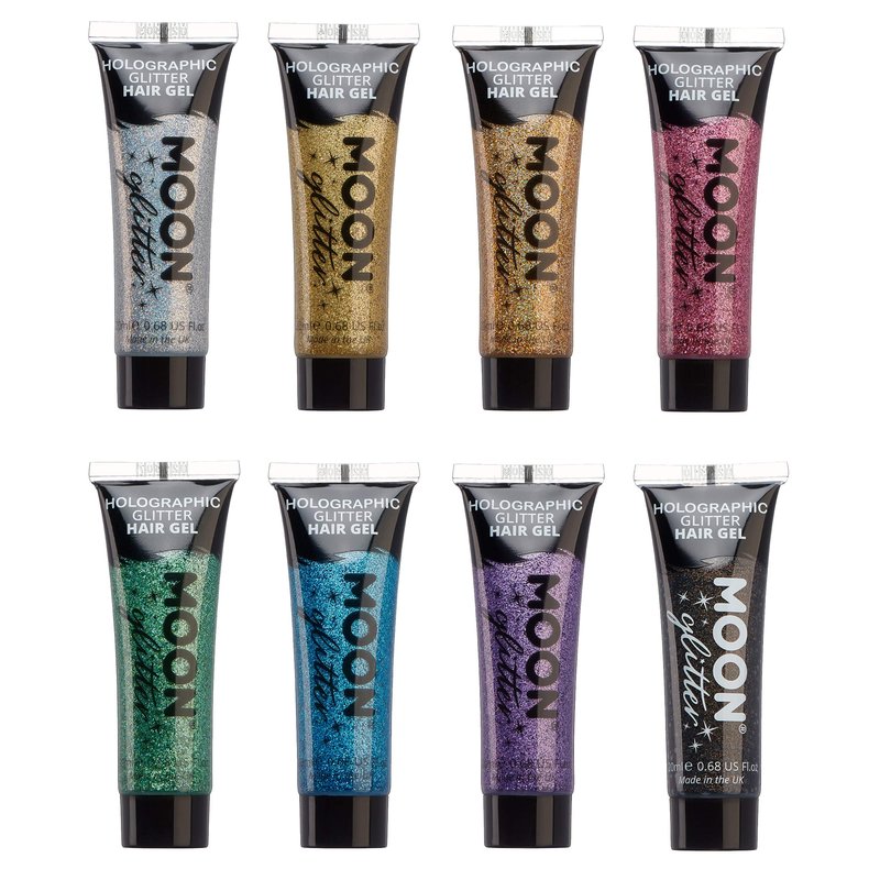 Moon Glitter Holographic Glitter Hair Gel 0.67fl oz - Set of 8