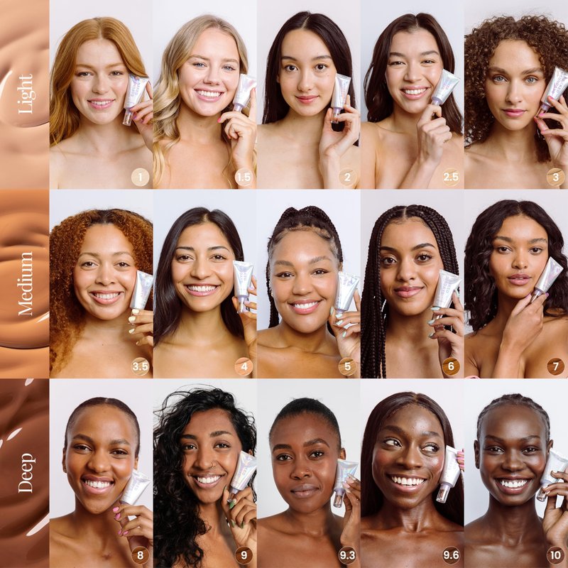 Naked Sundays BeautyScreen Peptide Foundation Tint - SPF 50 Tinted Sunscreen & Skincare Makeup with Zinc Oxide, Niacinamide - Lightweight Natural Coverage, 1.5 Fair Cool, 1.01 Oz