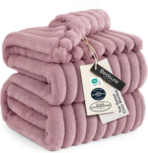 Bedsure GentleSoft Pink Fleece Blanket - Cozy, Soft Throw for Couch | Perfect for Women & Girls, 108x90 Inches