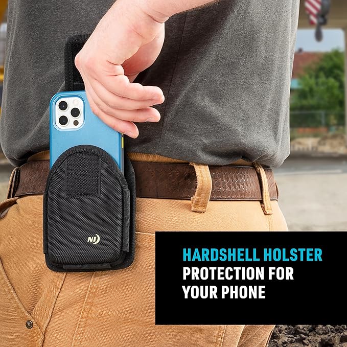 Nite Ize Clip Case Hardshell Universal Rugged Holster - Belt Clip Phone Case for Easy Access - Heavy Duty & Protective - Multi-Purpose - Durable Design - Hardshell Vertical, XL