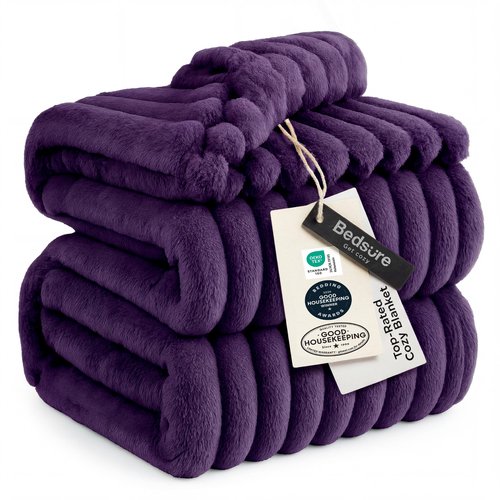 Bedsure GentleSoft Purple Fleece Blanket for Couch - Cozy Soft Blankets for Women, Cute Small Throws for Girls, 90x90 Inches