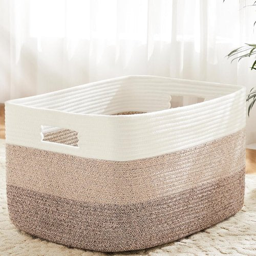 Artfeel Woven Storage Basket - 65L Rectangle Laundry Basket for Blankets, Toys & Magazines | Nursery & Living Room