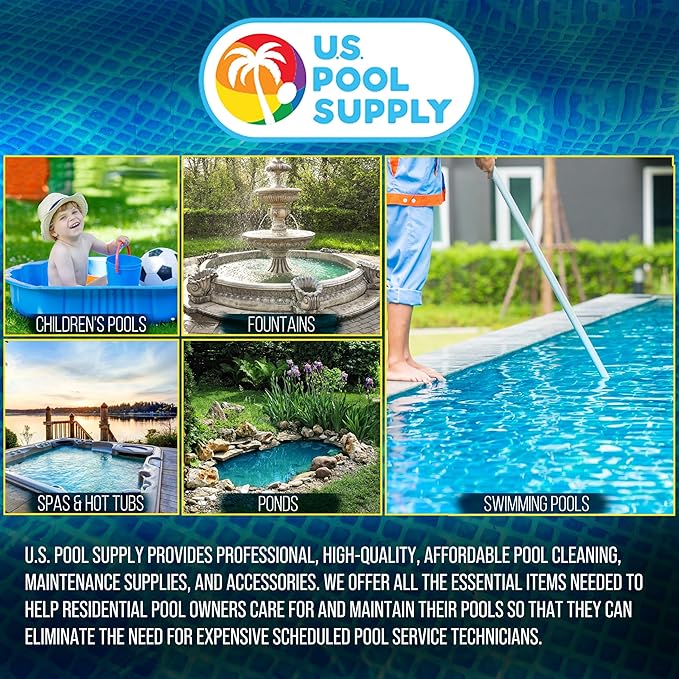U.S. Pool Supply 12 Foot Heavy-Duty Above Ground Pool Hose, 1.5" - Black Replacement Filter Connecting Hose, Flexible Spiral Wound EVA - Compatible with Intex for Pool Filter Pumps -Skimmer Pump