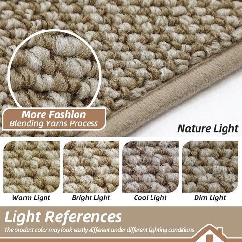 BEQHAUSE Dirt Trapper Door Mat - Non-Slip, Washable, Dirt Resistant | 20" x 32", Light Beige Entryway Mat