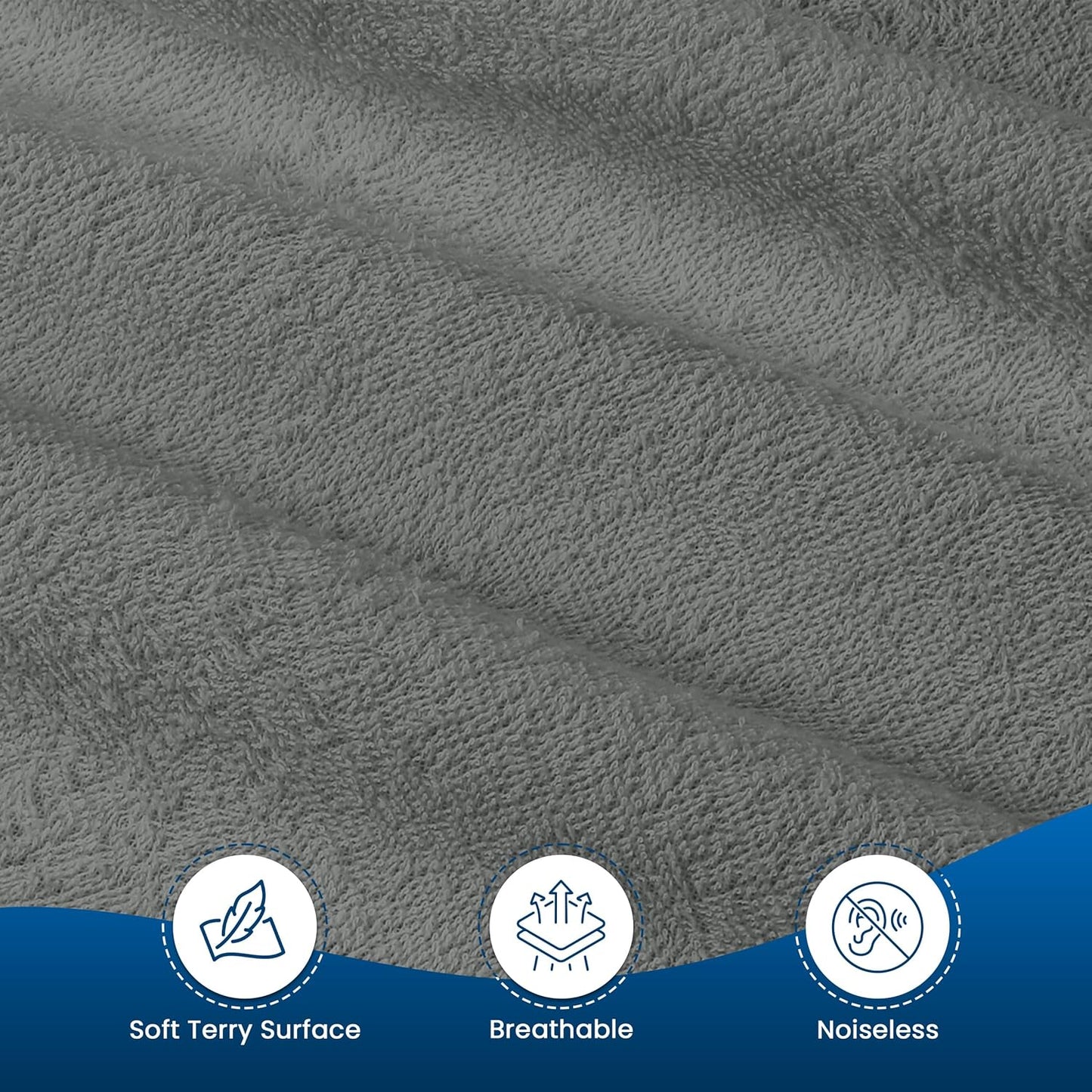 Utopia Bedding Twin Size Mattress Protector - Waterproof Terry Cover with Deep Pockets | Soft & Breathable Gray