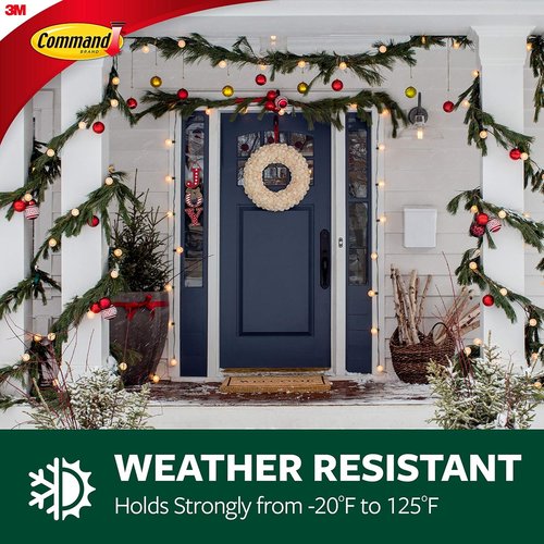 Command Outdoor Refill Replacement Strips - 16 Durable Strips for Re-Hanging Window Hooks