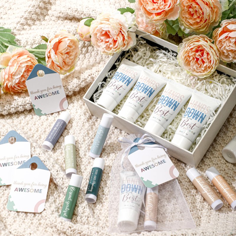 20 Sets CNA Week Thank You Gifts Bulk for Women Inspirational Hand Cream and Lip Balm Set Teacher Appreciation Gifts for Graduation Office Staff Assistant Team Coworker Summer Favor