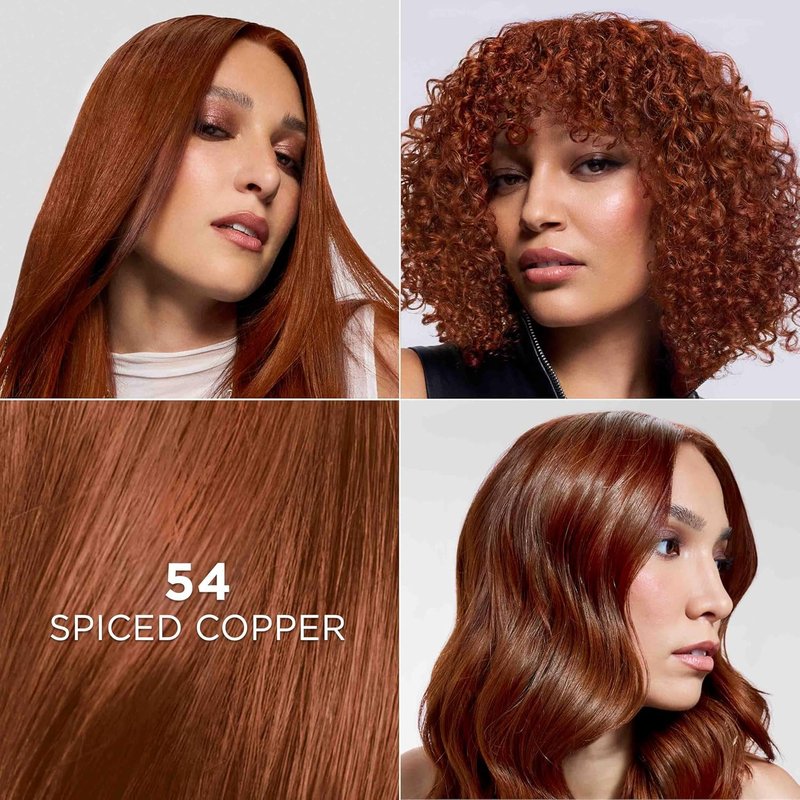 L'Oreal Paris Feria High Intensity Hair Color - Multi-Faceted Shimmering Dye | 54 Spiced Copper, 1 Kit