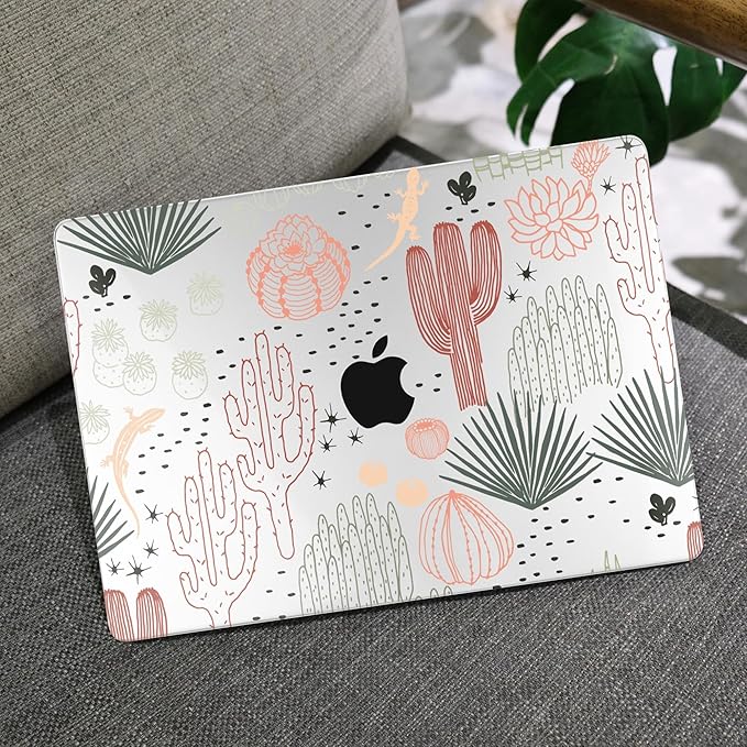 MEEgoodo Case for M5/M4/M3/M2 MacBook Air 13 inch 2026 2025 2024 2022, Fit Model A3449/A3240/A3113/A2681, Case Compatible with MacBook Air 13.6-inch, Cacti