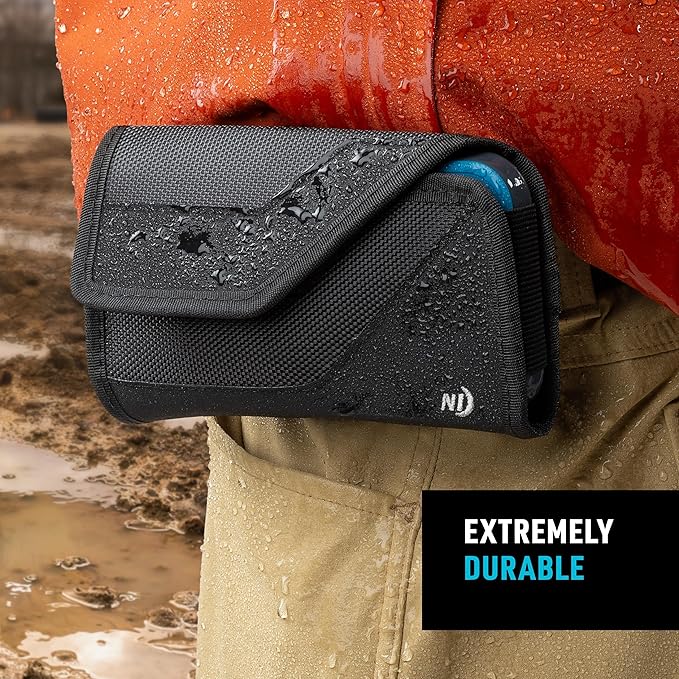 Nite Ize Clip Case Sideways Universal Rugged Holster - Belt Clip Phone Case for Easy Access - Heavy Duty & Protective - Multi-Purpose - Durable Design - Horizontal, XL