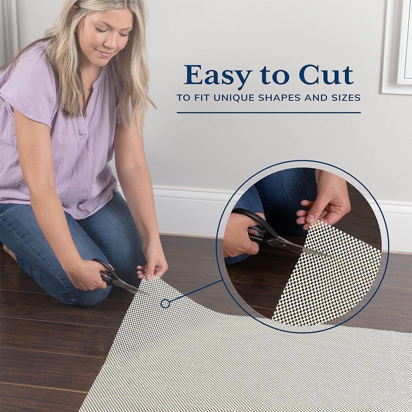 Veken Round Rug Pad Gripper - Non-Slip 6 Ft Circle Rug Pad for Hardwood & Tile Floors