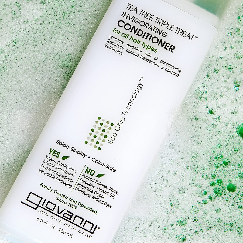 GIOVANNI Invigorating Conditioner Cooling Peppermint, Eucalyptus, Conditioning Rosemary, Tea Tree Triple Treat (Tea Tree Botanicals), 33.8