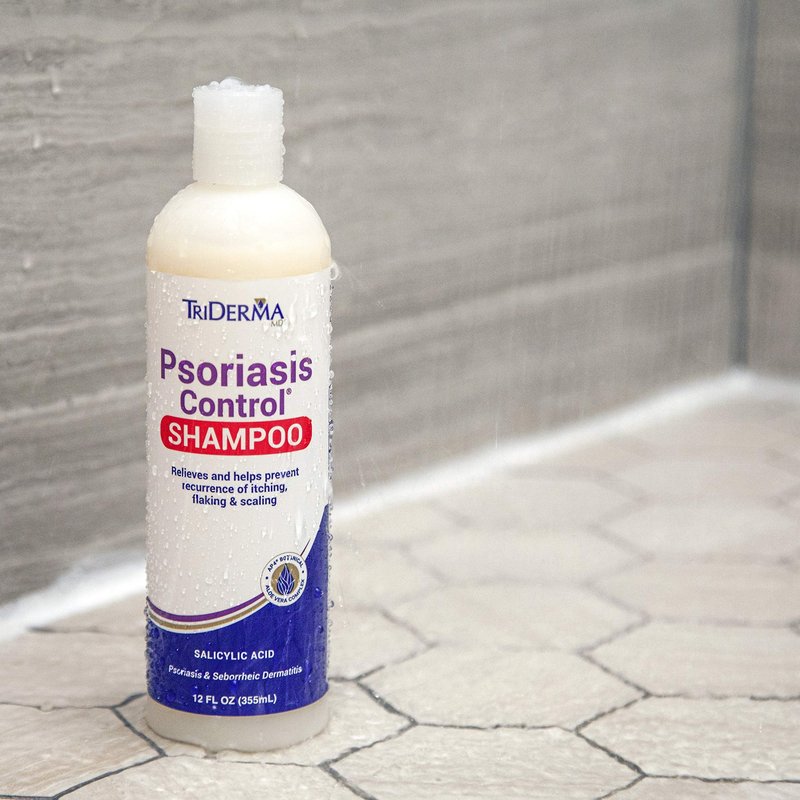 TriDerma Psoriasis Control Scalp Exfoliator Shampoo with 3% Salicylic Acid and Rosemary, Salon Quality Shampoo for Psoriasis, Seborrheic Dermatitis, No Coal Tar, Fresh Scent 12 oz