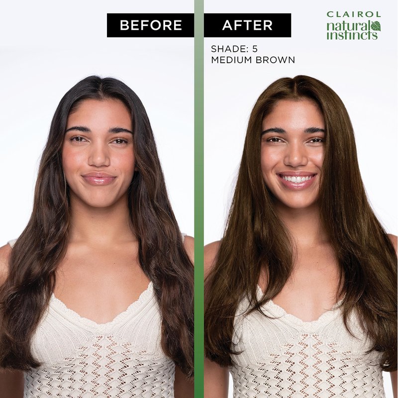 Clairol Natural Instincts Demi-Permanent Hair Dye, 4 Dark Brown | Ammonia‑Free, Vegan Hair Color with Coconut Oil & Aloe Vera | Pack of 3