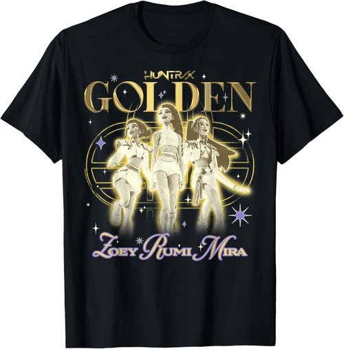 Huntrix Kpop Demon Hunters T-Shirt - Stylish Golden Zoey Rumi Mira Design for Fans
